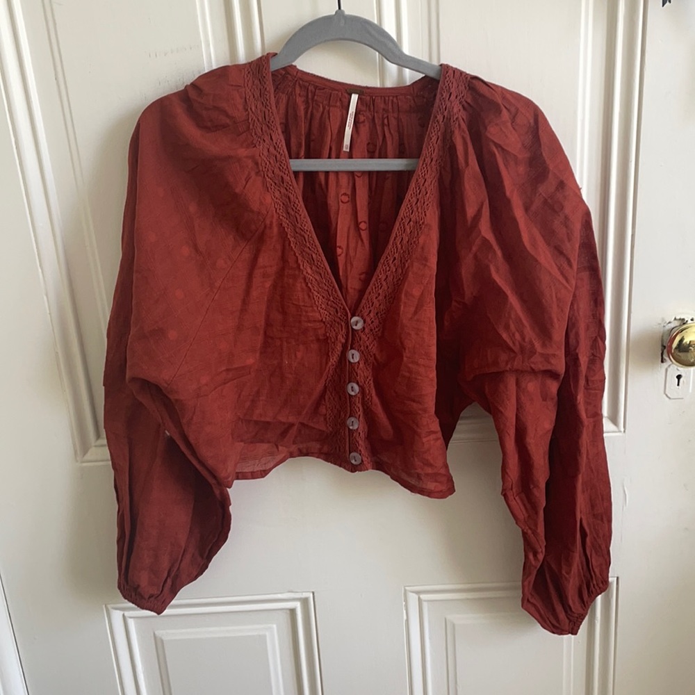 Free People Balloon Sleeve Top